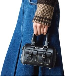 Dr. Martens Black Leather Mini Handbag with Buckle Accents Crossbody Cargo NWT